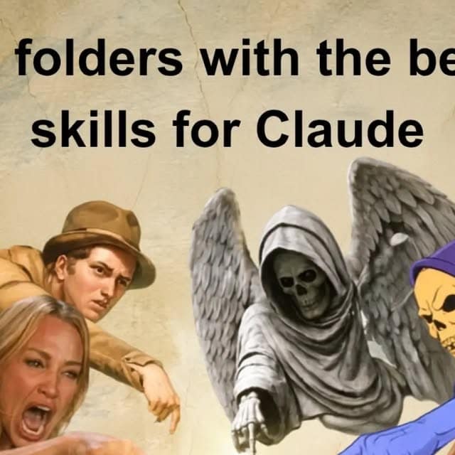 Carrousel listant 10 dossiers de skills pour Claude