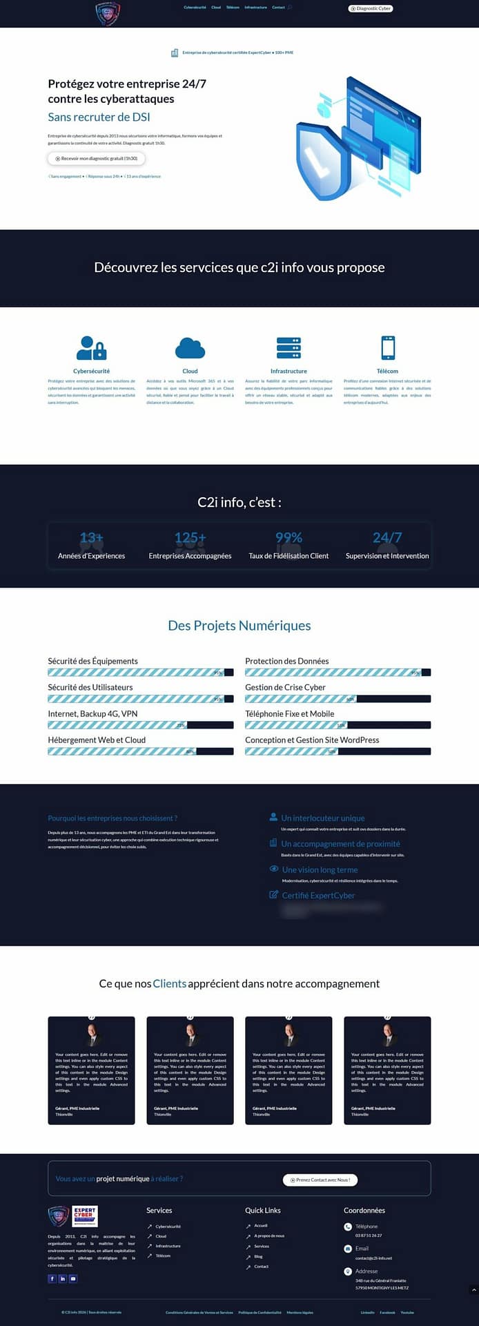 Ancien site de C2i info avant la refonte, mai 2026