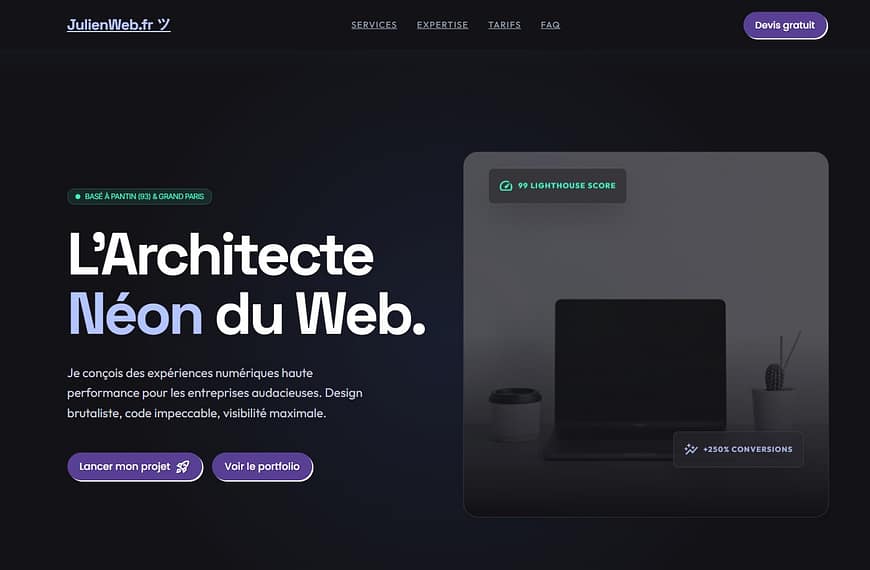 JulienWeb.fr ツ — L’Architecte Néon du Web à Pantin